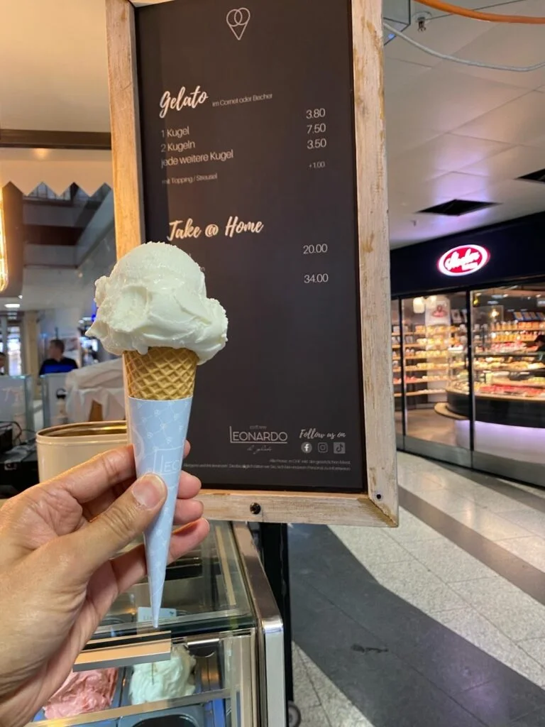An ice cream on a sunny afternoon in Zurich
